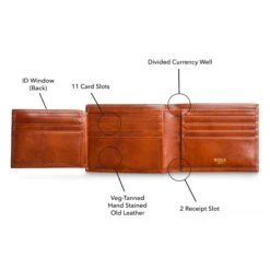 Bosca Old Leather Bifold Wallet With Card / ID Flap -Eagle Creek || Tumi Sales Bosca Old Leather Bifold Wallet with Card ID Flap 9