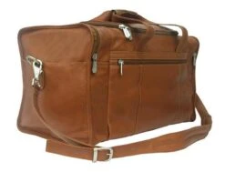 Piel Leather Travel Duffel With Side Pockets
